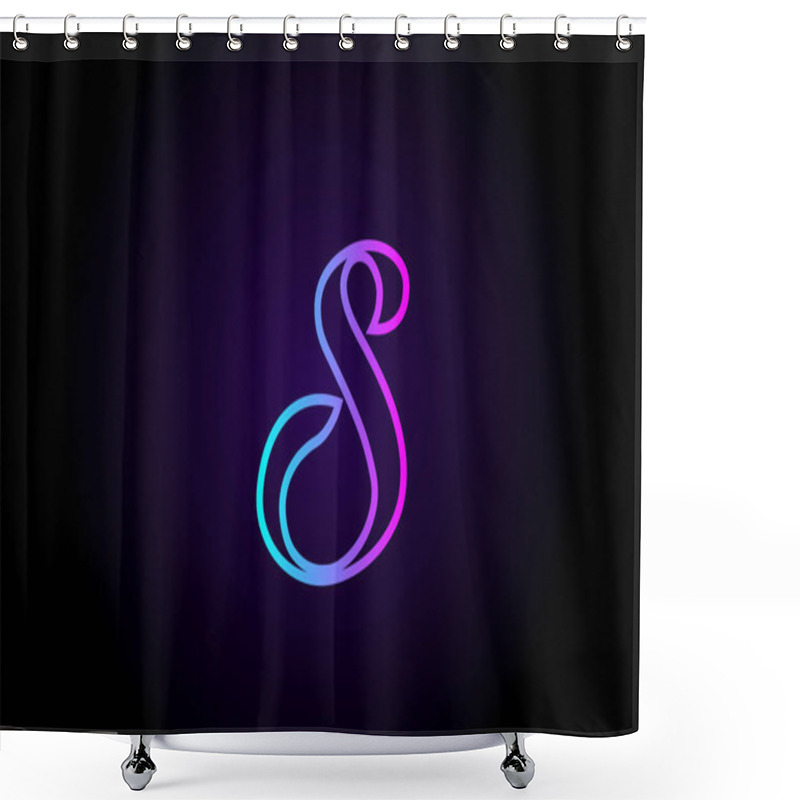 Personality  Pink Blue S Line Alphabet Letter Logo For Business And Company. Creative Template Design For Lettering And Corporate  Shower Curtains