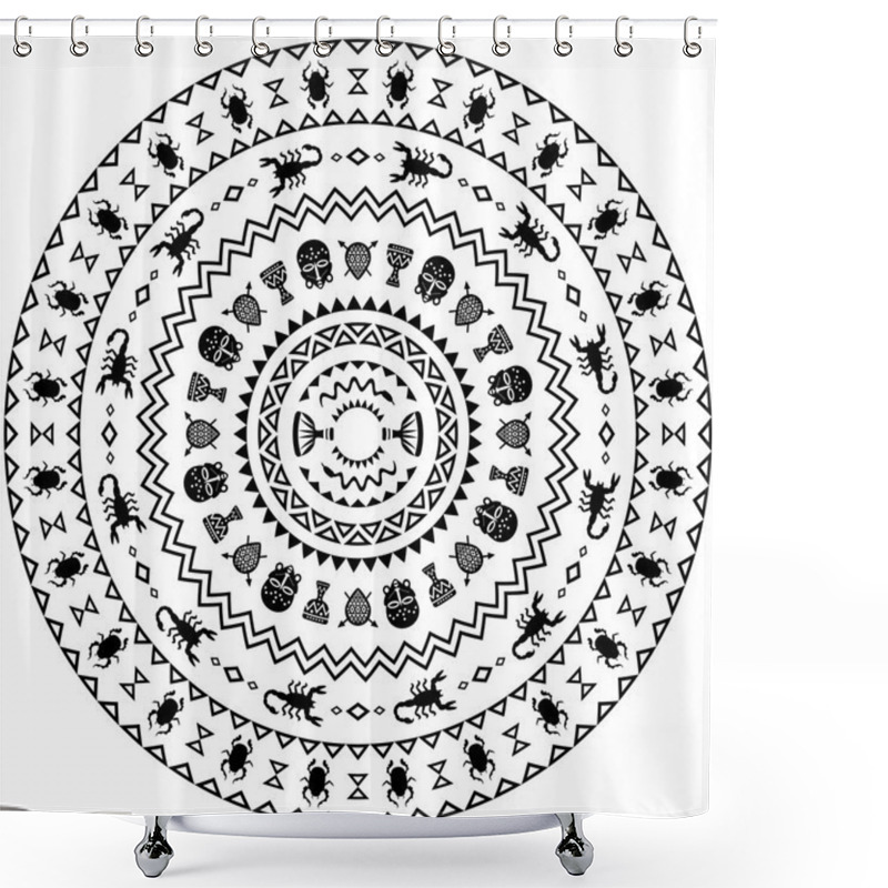 Personality  Round Ethnic Ornament Shower Curtains