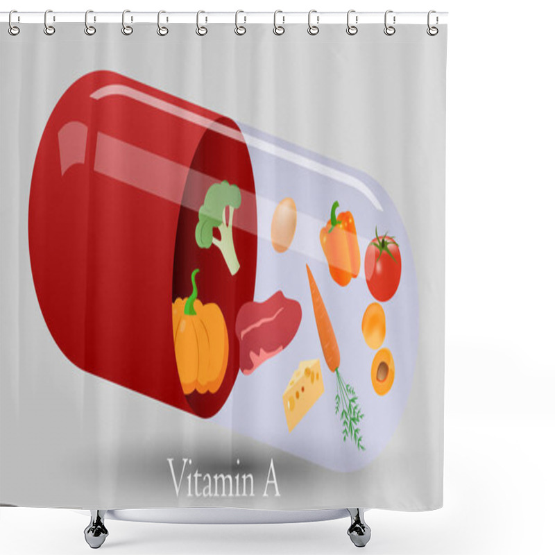 Personality  Vitamin Pill Vector Design. Vitamin A Vector Illustration Shower Curtains