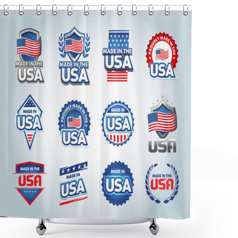 Personality  USA And Made In USA Icons Set Shower Curtains