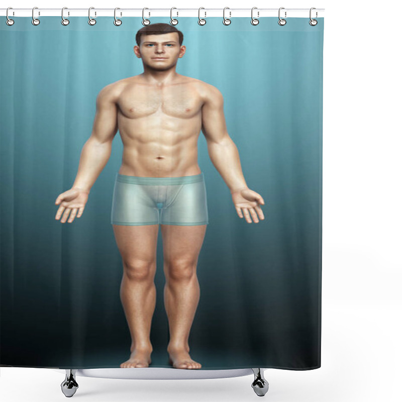 Personality  3d Rendered Illustration Of The Male Body Shower Curtains