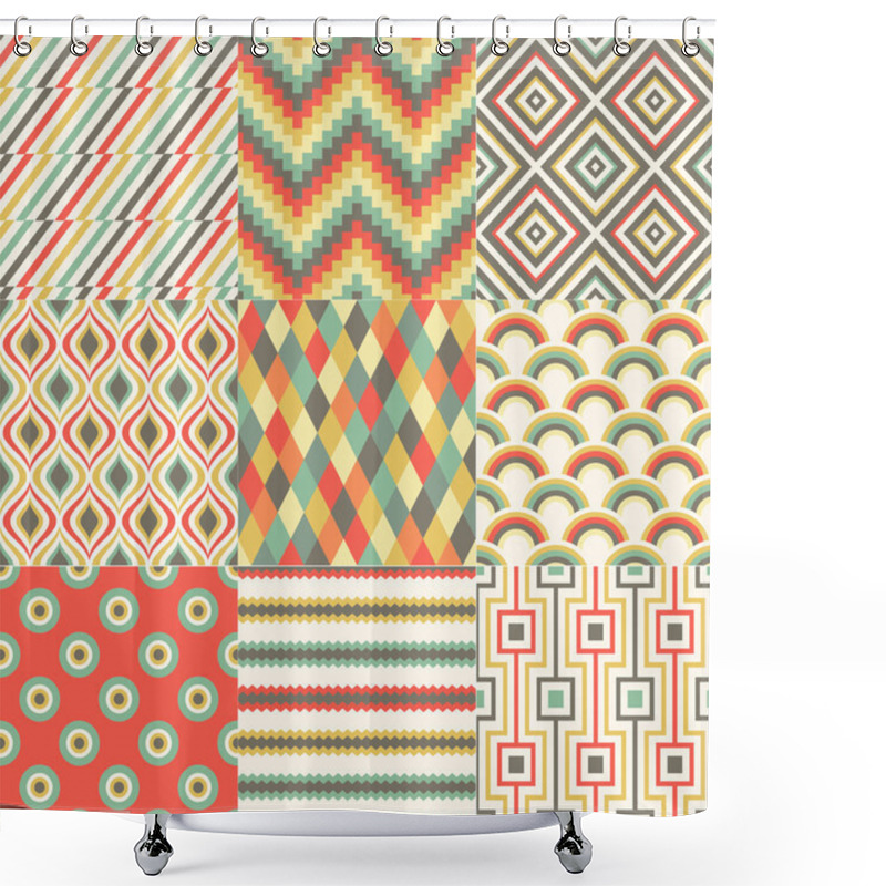 Personality  Repeated Abstract Geometric Pattern Design Shower Curtains