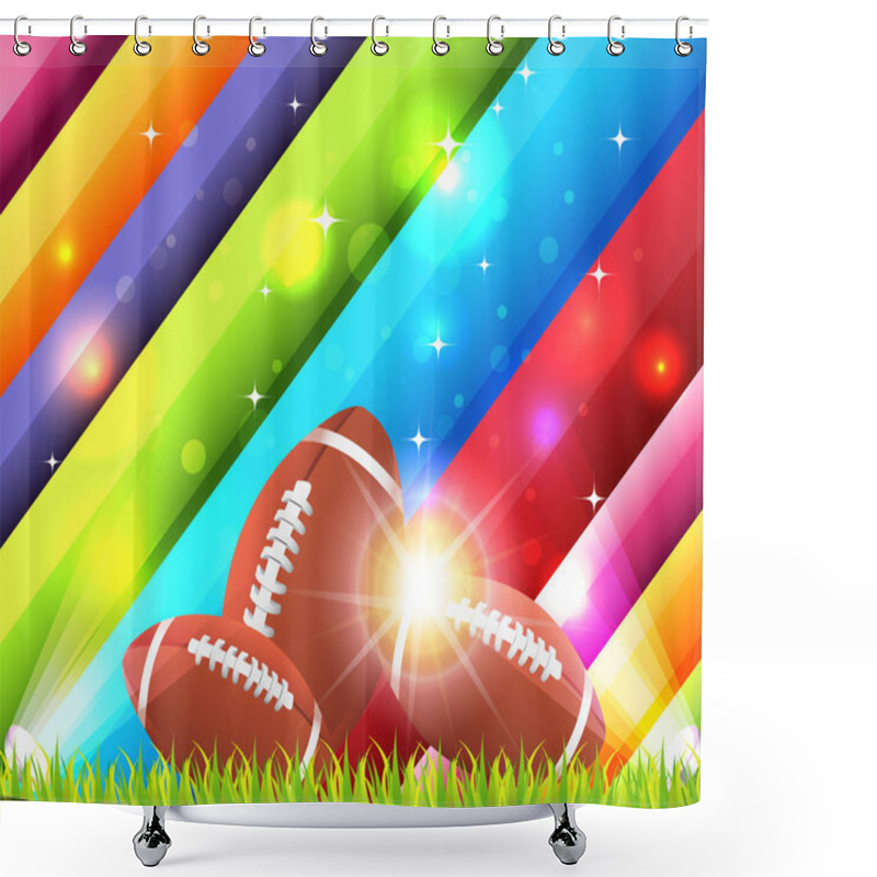 Personality  American Football Theme Vector Design Shower Curtains