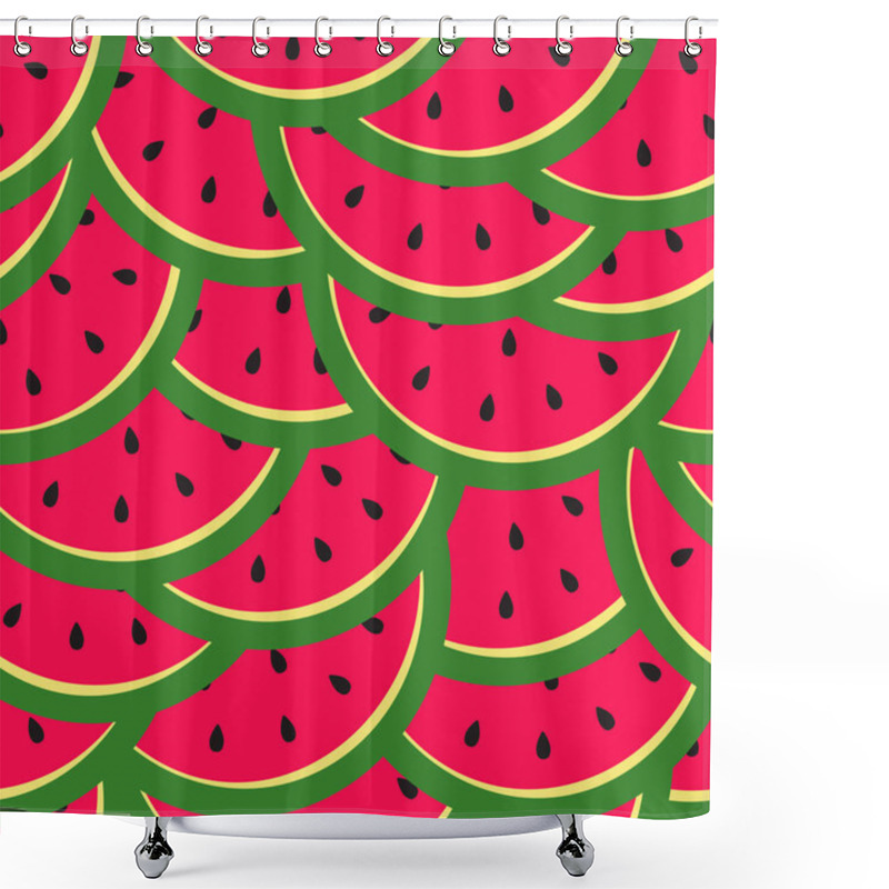 Personality  Bright Seamless Pattern With Slices Watermelon. Vector Illustration Shower Curtains