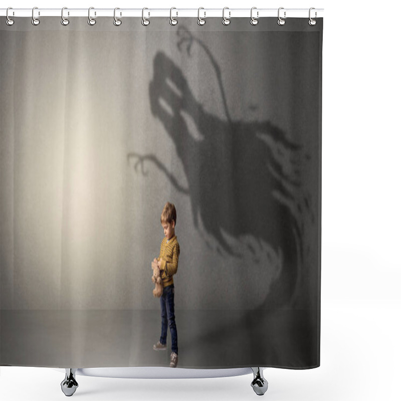 Personality  Scary Ghost Shadow Behind Kid Shower Curtains