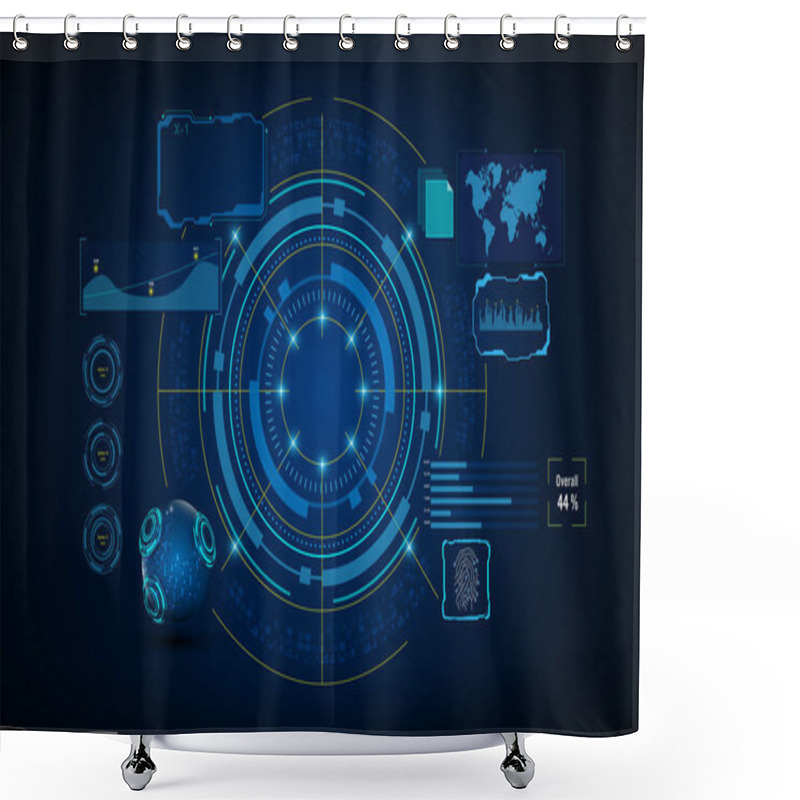 Personality  Circle HUD GUI UI Artificial Intelligence Services Virtual System Shower Curtains