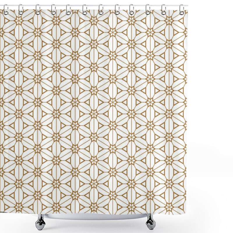 Personality  Seamless Geometric Pattern Based On Japanese Ornament Kumiko Shower Curtains