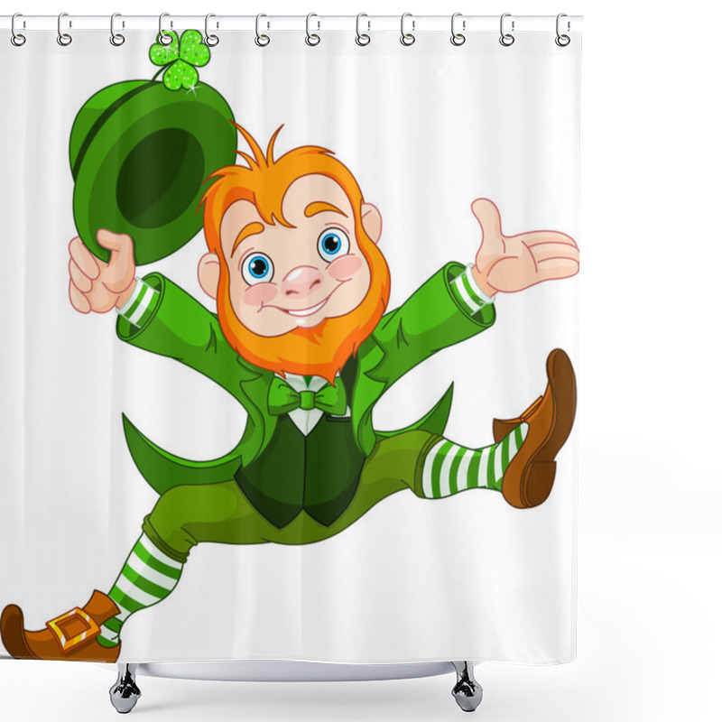 Personality  Happy Leprechaun Shower Curtains