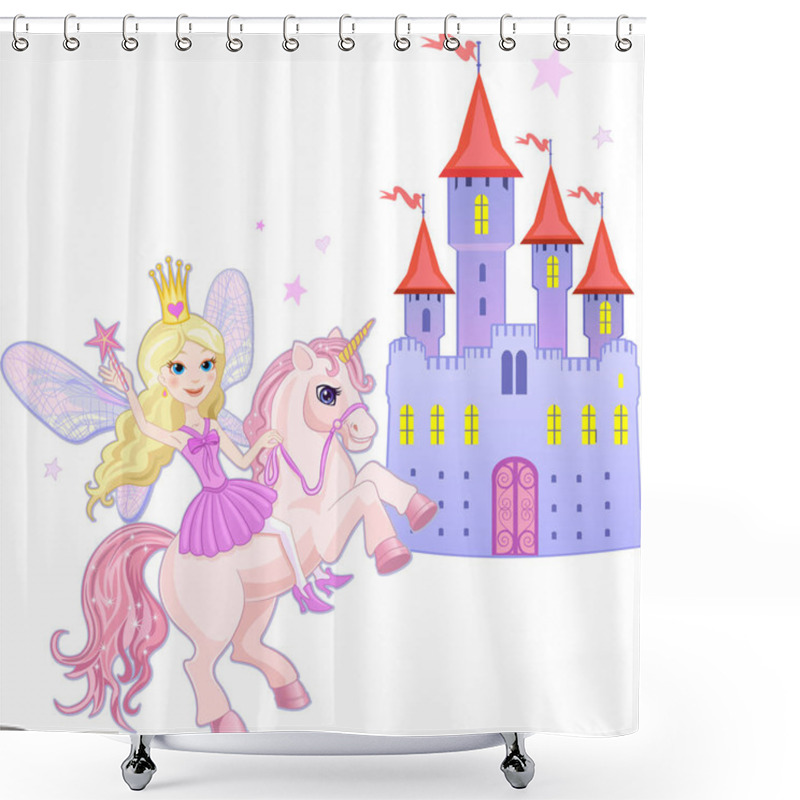 Personality  Fairy Tale Little Pink Pony Shower Curtains