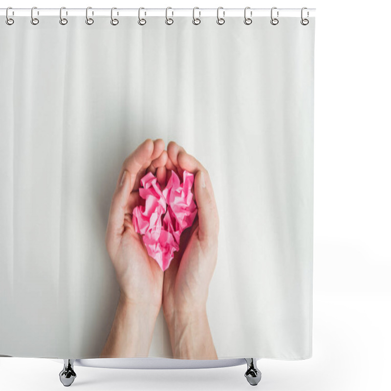 Personality  Hands Holding Wrinkled Papers Shower Curtains