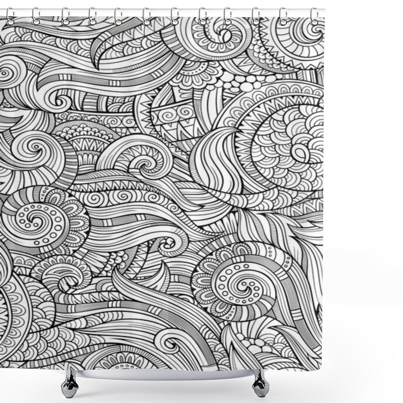 Personality  Abstract Sketchy Decorative Doodles Hand Drawn Ethnic Pattern Shower Curtains