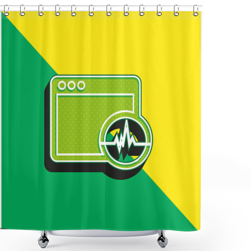 Personality  Activity Analysis In A Command Window Green And Yellow Modern 3d Vector Icon Logo Shower Curtains