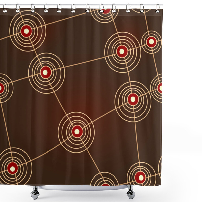 Personality  Seamless Lines And Circles Pattern Shower Curtains