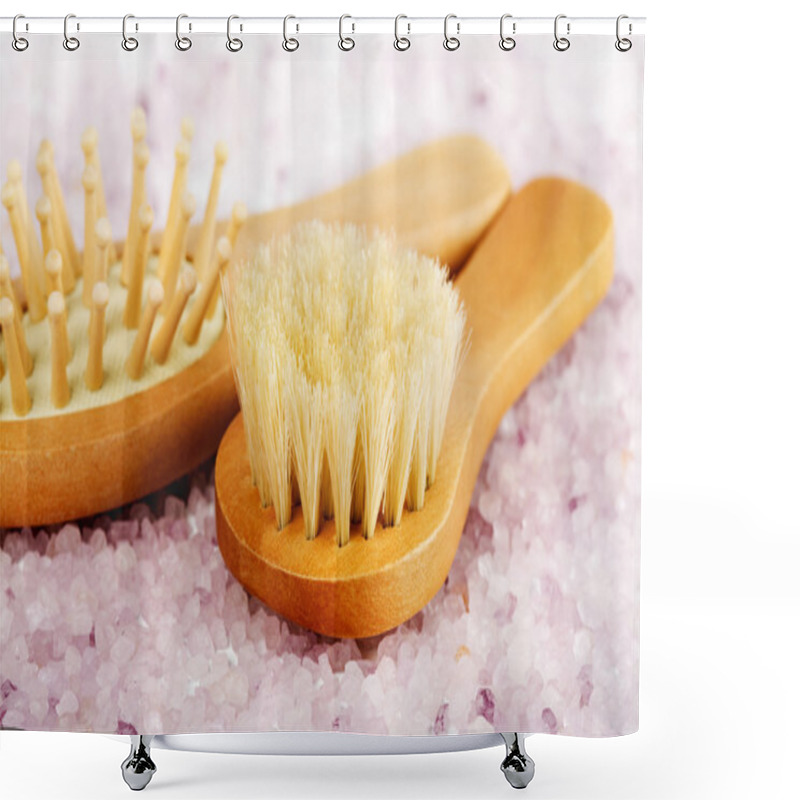 Personality  Wooden Brushes For Body Massage Shower Curtains