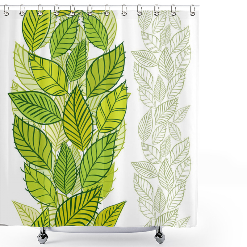 Personality  Seamless Pattern With Spring Leaves, Vertical Composition, Hand  Shower Curtains