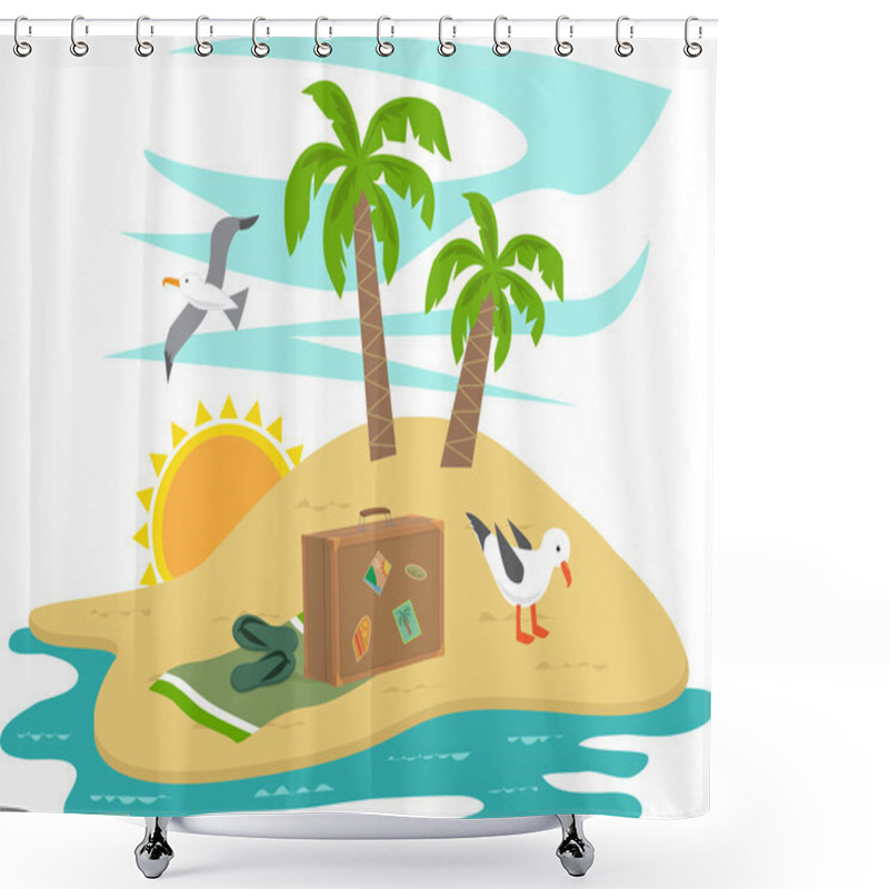 Personality  Island Vacation Shower Curtains