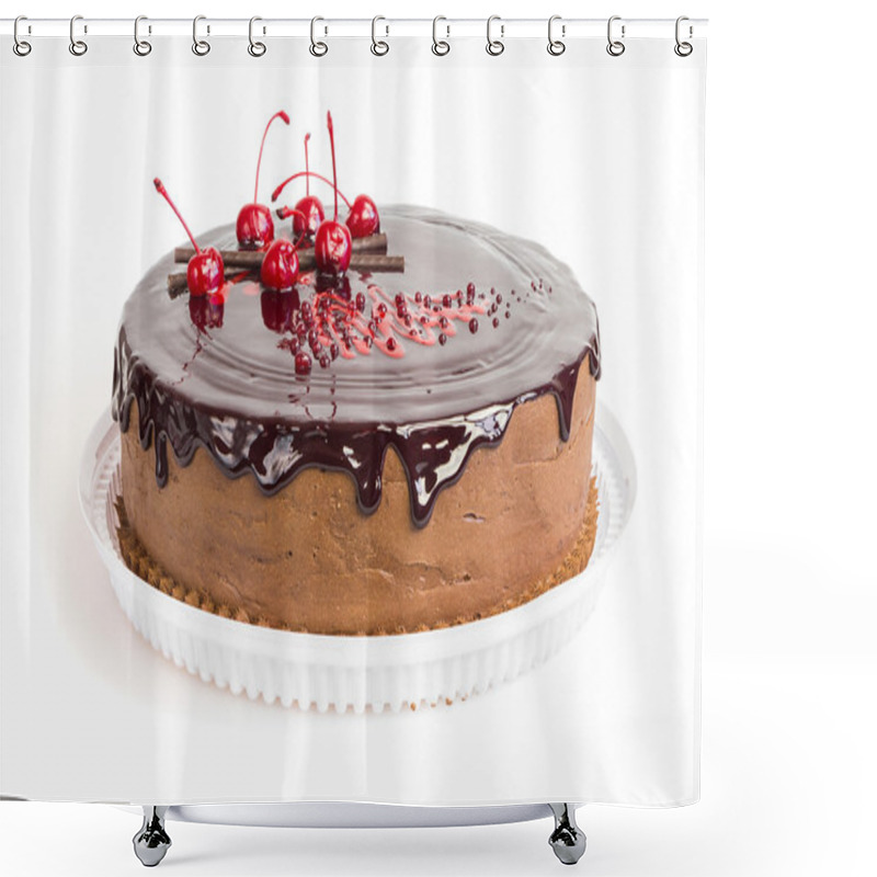 Personality  Сhocolate Cake With Chocolate Chocolate Glaze Shower Curtains