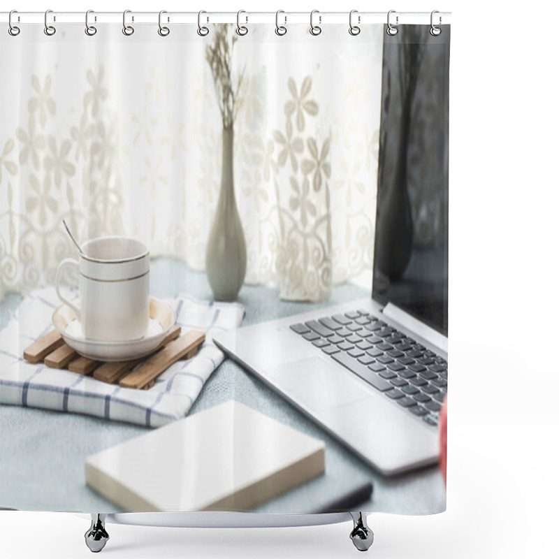 Personality  Laptops And Other Things On Your Desk Shower Curtains