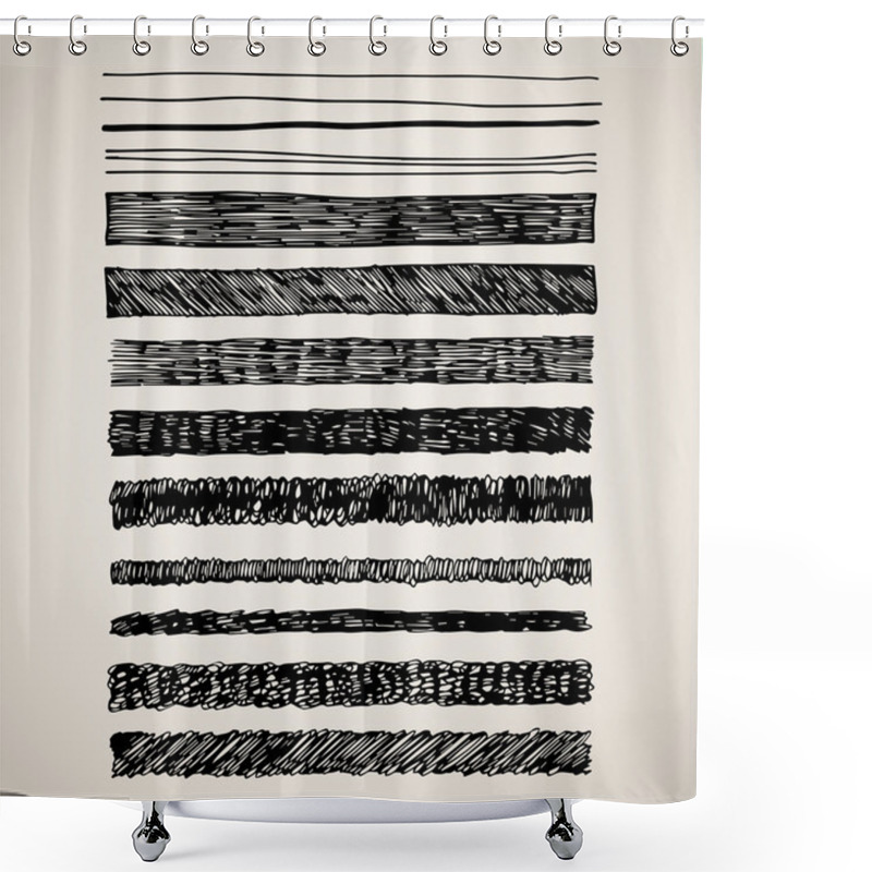 Personality  Hand Drawn Lines Shower Curtains