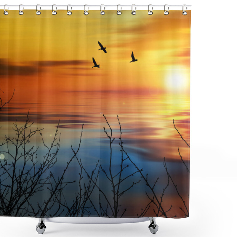 Personality  Beautiful Saturated Landscape Shower Curtains