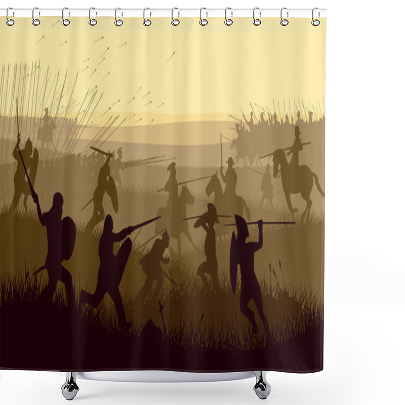 Personality  Abstract Illustration Of Medieval Battle. Shower Curtains