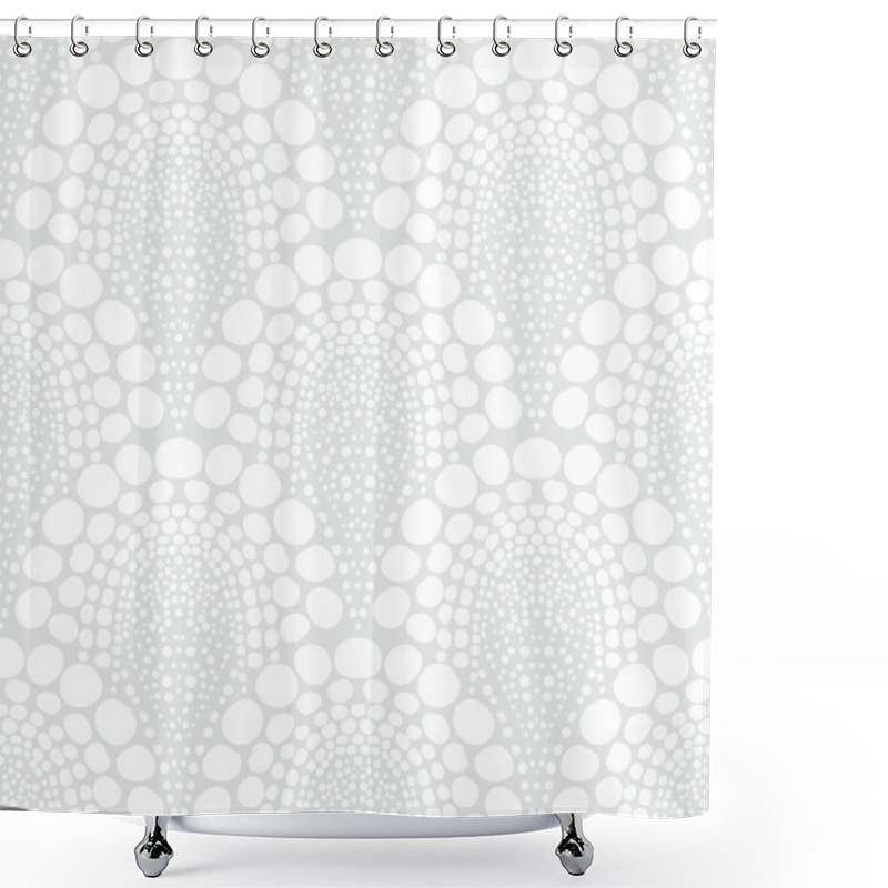 Personality  White Geometric Texture In Art Deco Style Shower Curtains