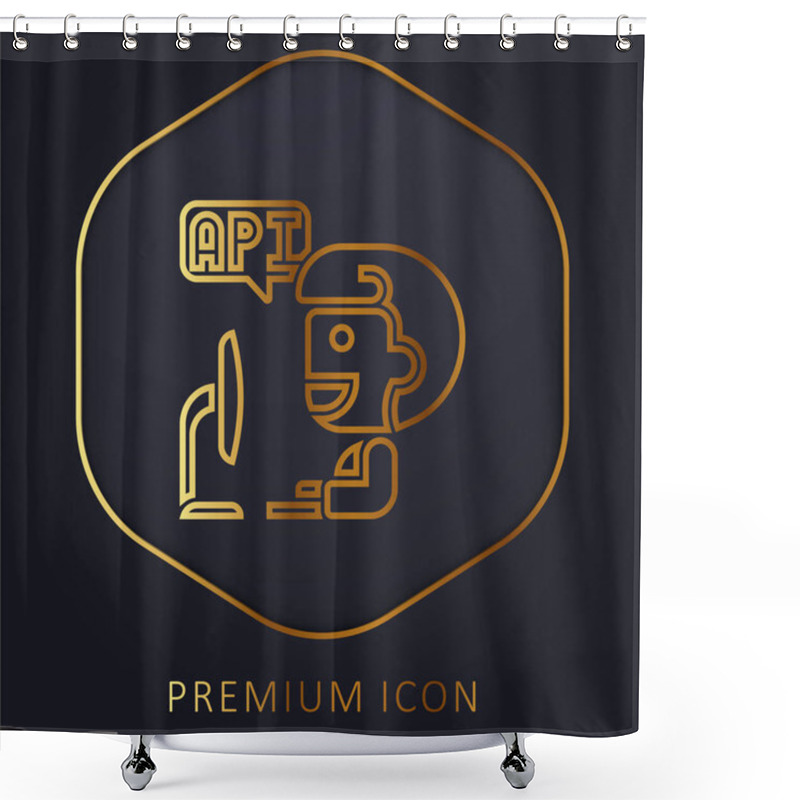 Personality  Application Golden Line Premium Logo Or Icon Shower Curtains