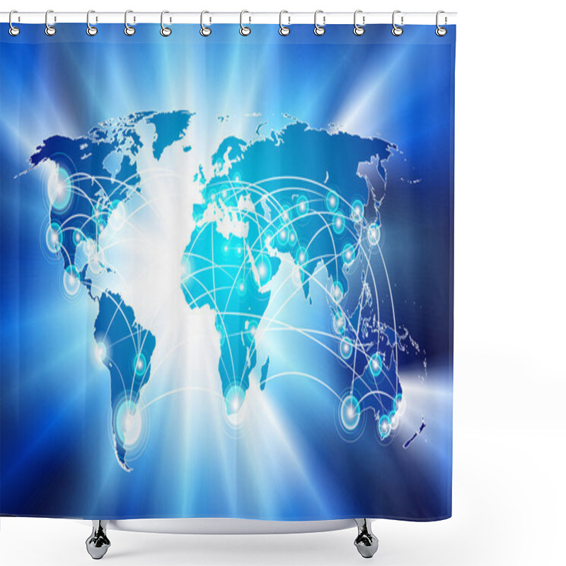 Personality  Global Network Connection Concept Shower Curtains