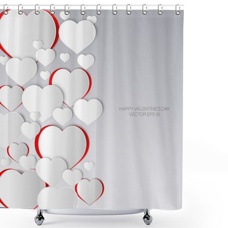 Personality  Hearts On Abstract Love Background. Love Romantic Messages With Hearts Shower Curtains