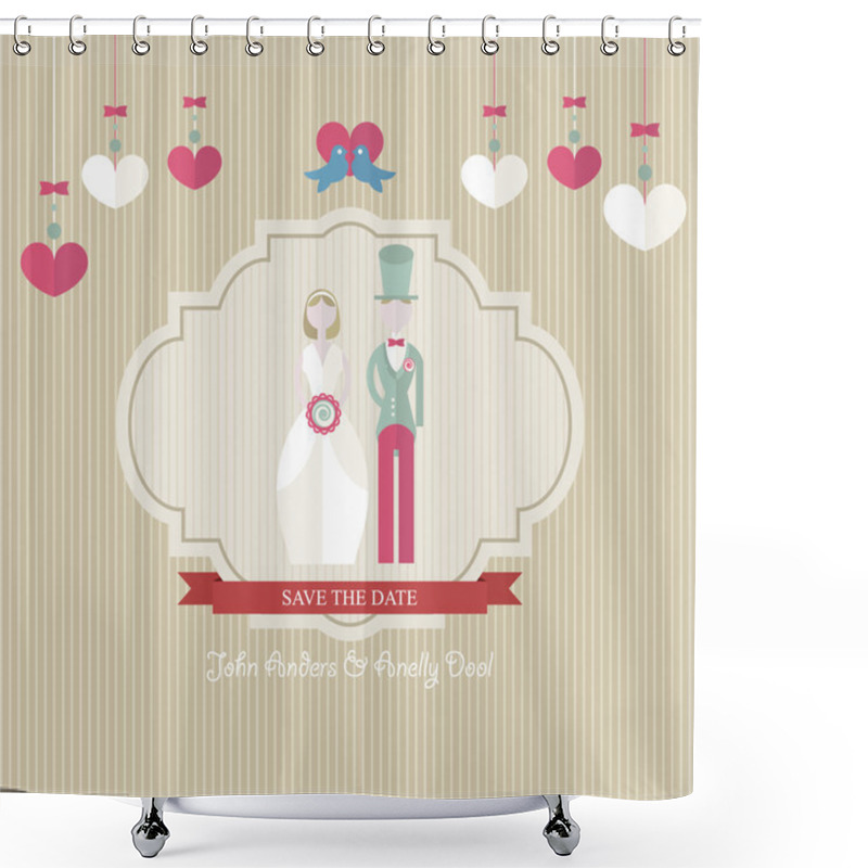 Personality  Wedding Invitation Card Shower Curtains