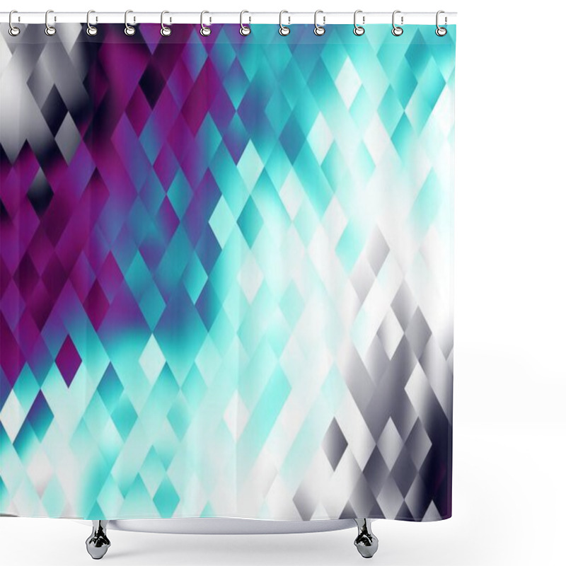 Personality  Abstract Pattern Of Small Squares. Abstract Low Poly Geometric Image. Horizontal Background With Aspect Ratio 16 : 9 Shower Curtains