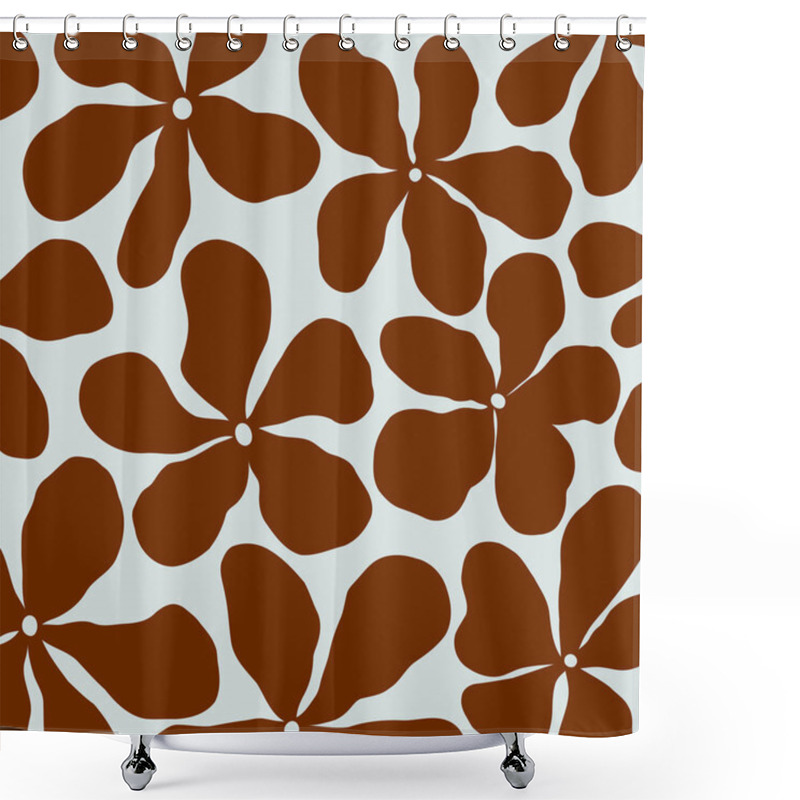 Personality  A Fun Retro Hipster Floral Background Design With Flat Minimalist Daisy Flowers. Shower Curtains