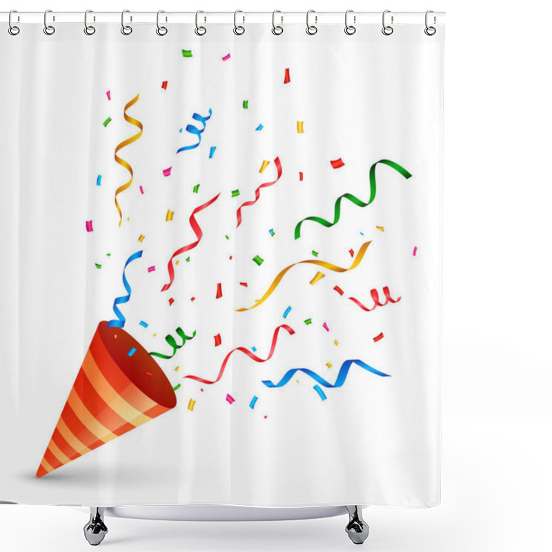 Personality  Birthday Cap With Confetti And Serpentine Explosion Shower Curtains