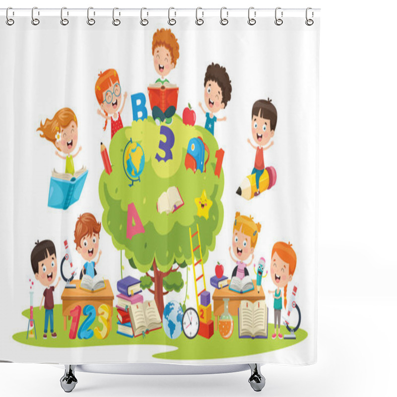 Personality  Little School Children Learning Shower Curtains