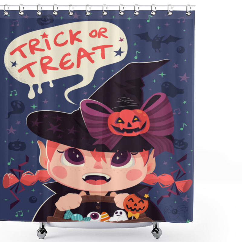 Personality  Illustration Of Halloween Shower Curtains