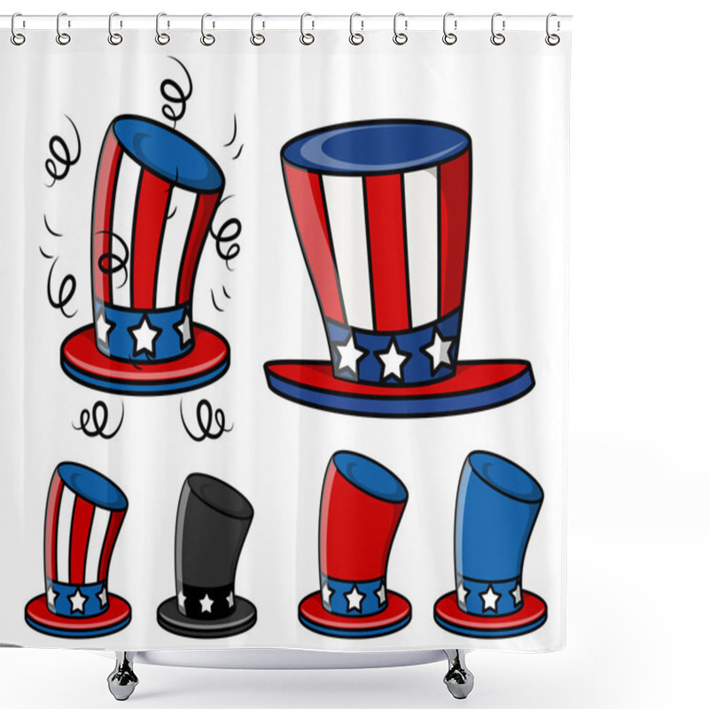 Personality  Uncle Sam Hats Set Shower Curtains