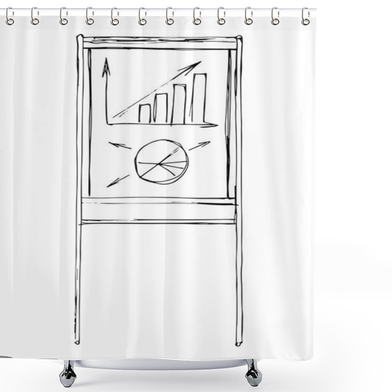 Personality  Flip Chart Isolated On White Background. Sketch. Vector Shower Curtains