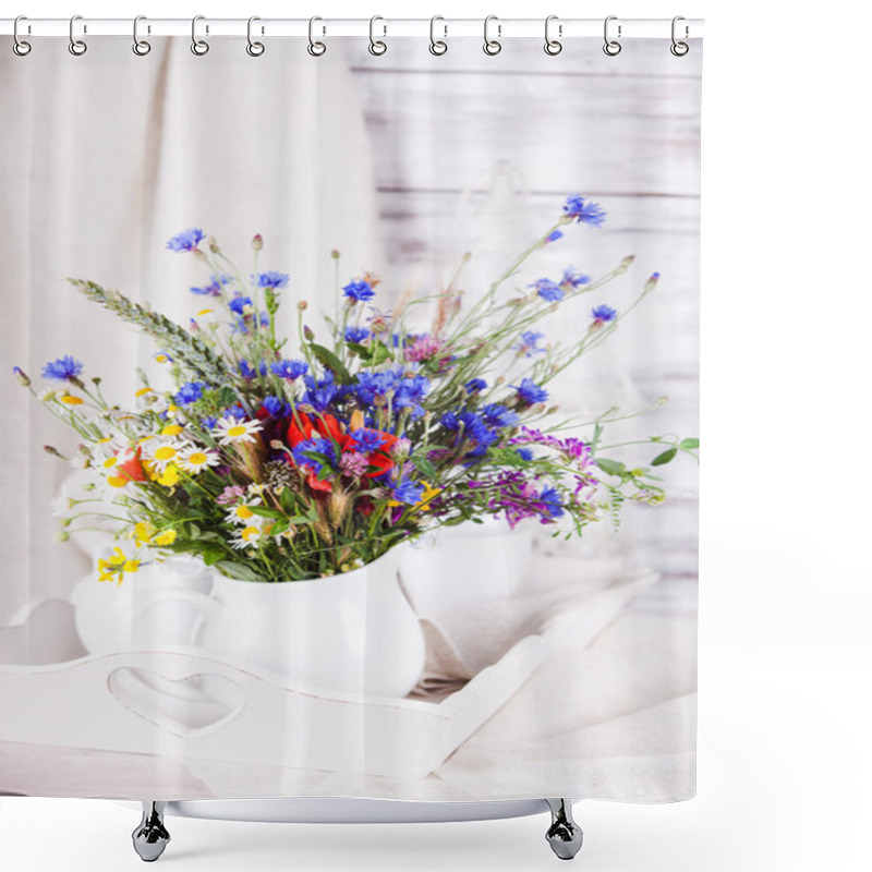 Personality  Wildflowers In Bottles Shower Curtains