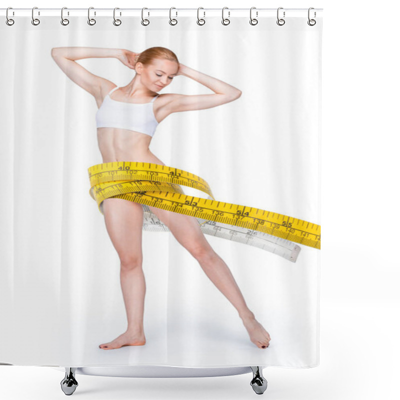 Personality  Slim Woman In Underwear  Shower Curtains