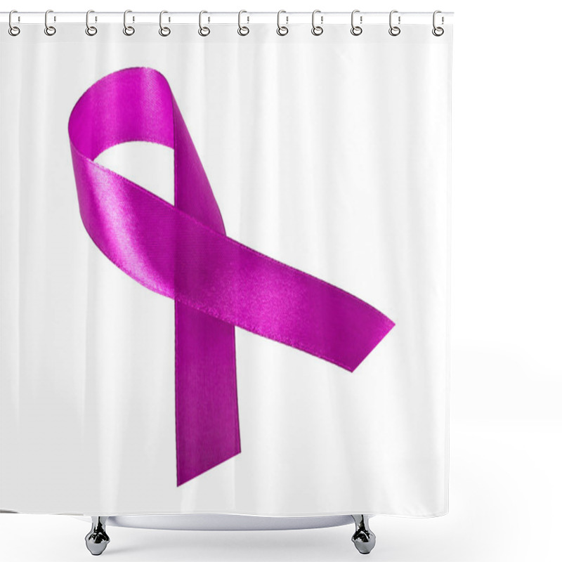 Personality  Violet Awareness Ribbon Isolated On A White Background Shower Curtains