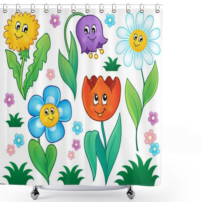 Personality  Cartoon Flowers Collection 4 Shower Curtains