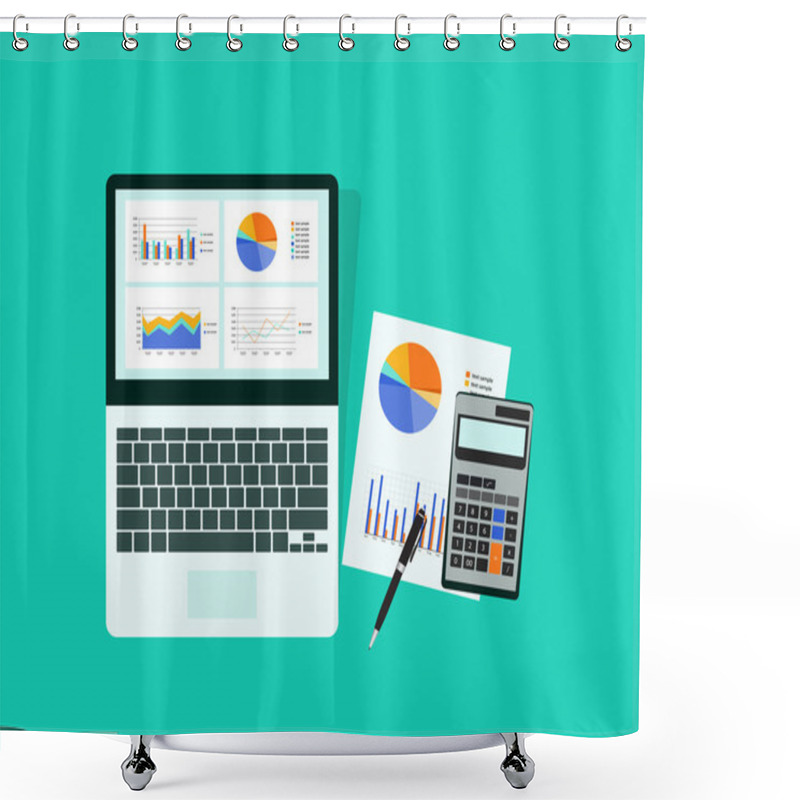 Personality  Business Planning And Business Investment. Graph With Paper Report Shower Curtains