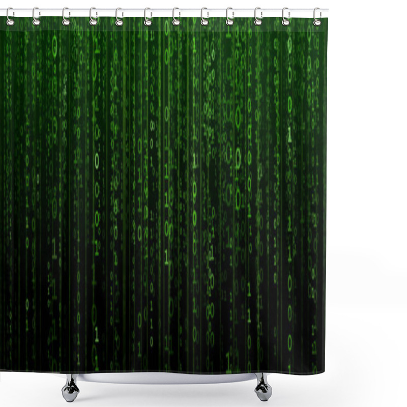 Personality  Abstract Digital Background With Binary Code. Hackers, Darknet, Virtual Reality And Science Fiction. Shower Curtains