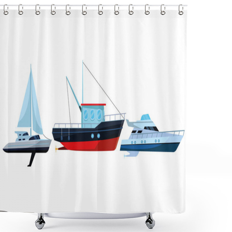 Personality  Fishing Boat Sea Travel Sailboat And Yatch Shower Curtains