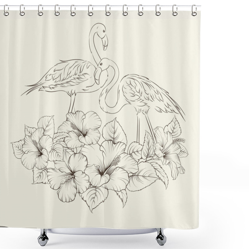 Personality  Flamingo Background Design. Shower Curtains