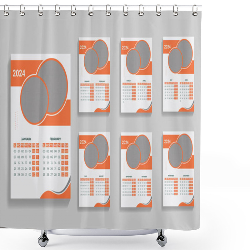 Personality  Unique Calendar Design Template Shower Curtains