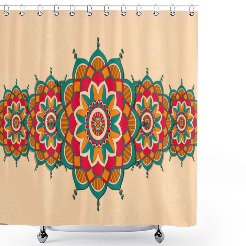 Personality  Background Template With Mandala Pattern Design Illustration Shower Curtains