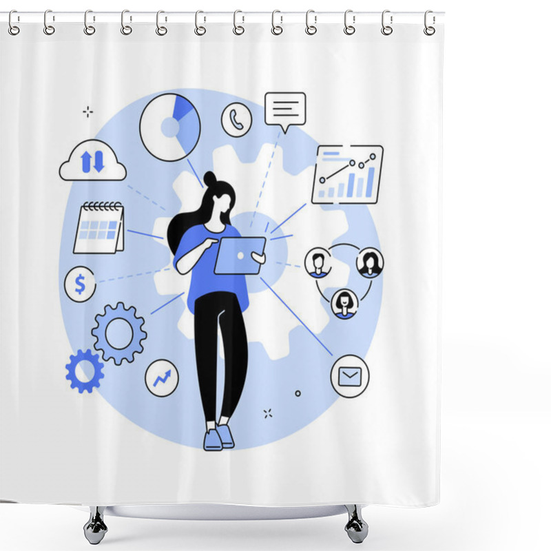 Personality  Business Intelligence Abstract Concept Vector Illustration. Shower Curtains