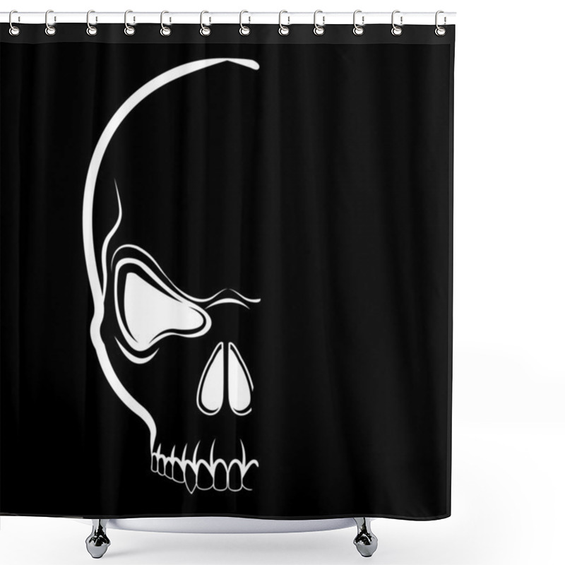 Personality  Vector Skull In Shadow Shower Curtains