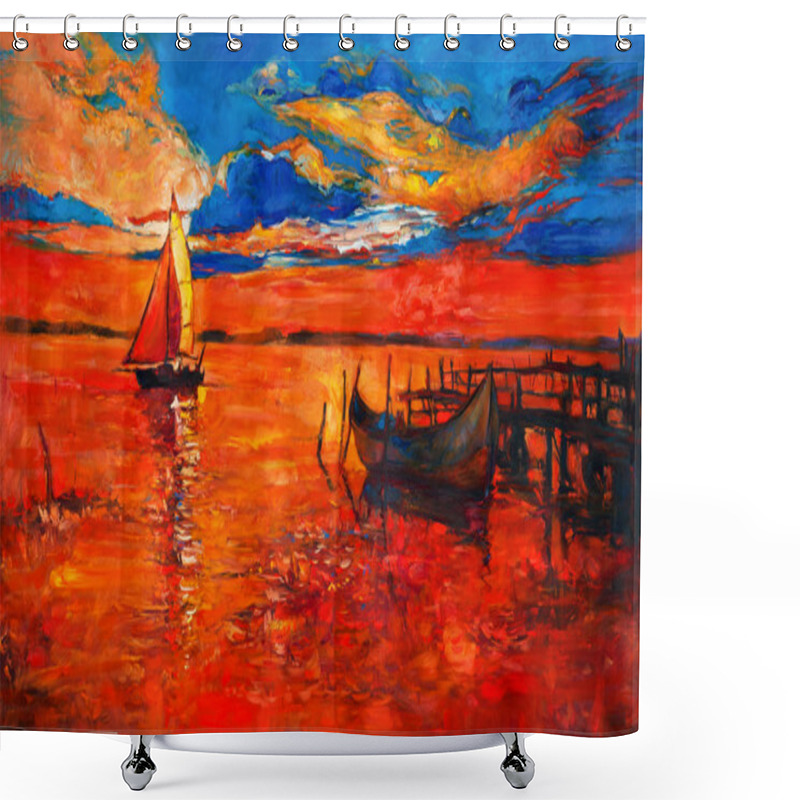 Personality  Boats Shower Curtains